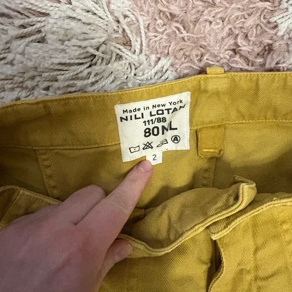 Nili Lotan Cropped Mustard Yellow Women's Pants